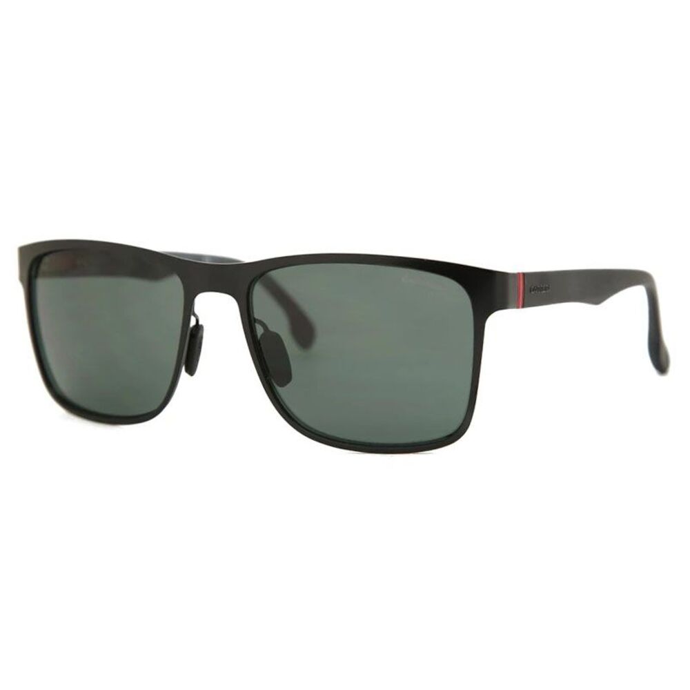 Carrera Sunglasses Square Full Rim, Matte Black Frame and Green Lens